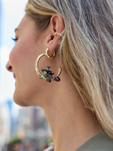 BaubleBar Evil Witch Hoop Earrings - Gold/Green - 
    Halloween earrings
  
