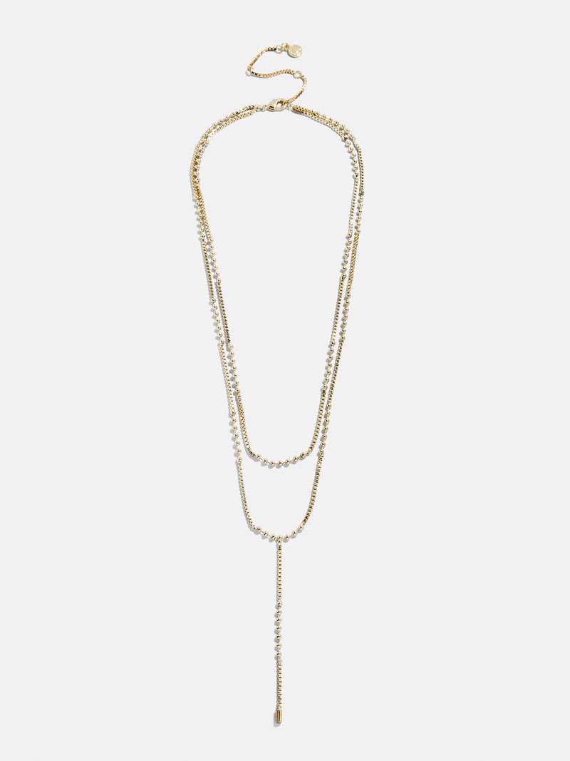 BaubleBar Amaya Lariat Layered Necklace - Gold - 
    Gold Y necklace
  

