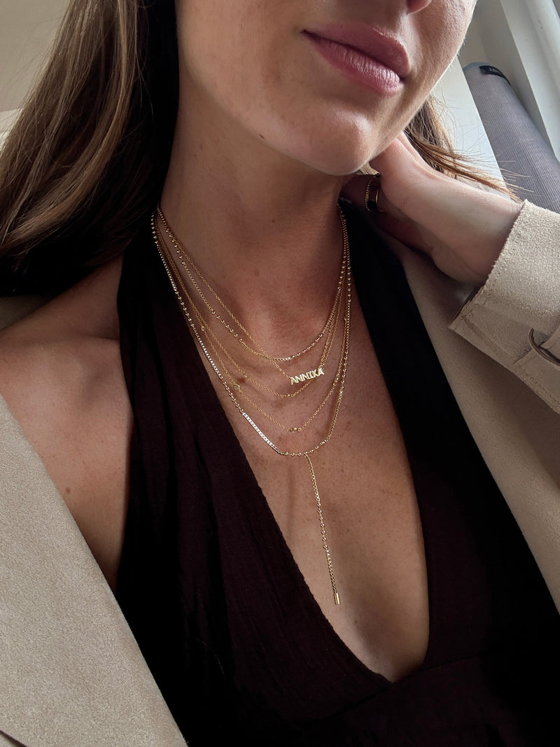 BaubleBar Amaya Lariat Layered Necklace - Gold - 
    Gold Y necklace
  
