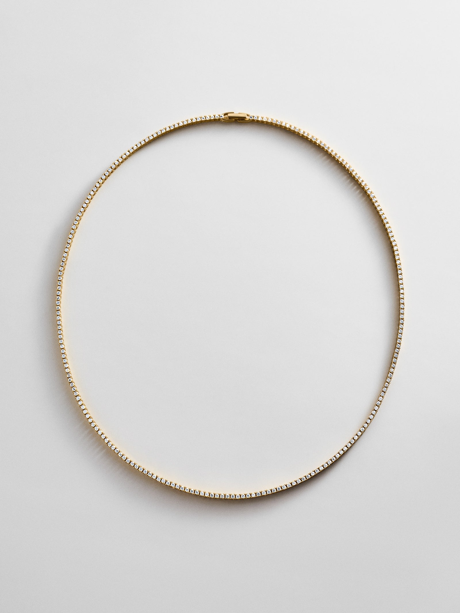 Billie Gold Tennis Necklace - Gold Plated Brass – Cubic zirconia
