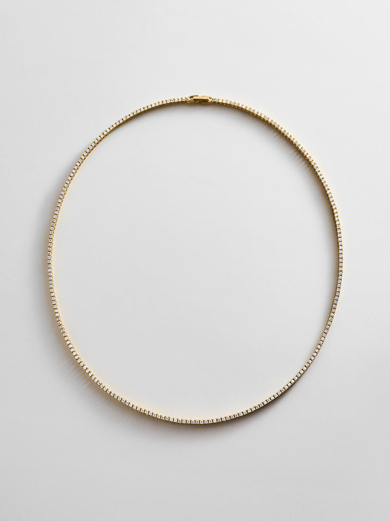 Billie Gold Tennis Necklace - Gold Plated Brass – Cubic zirconia