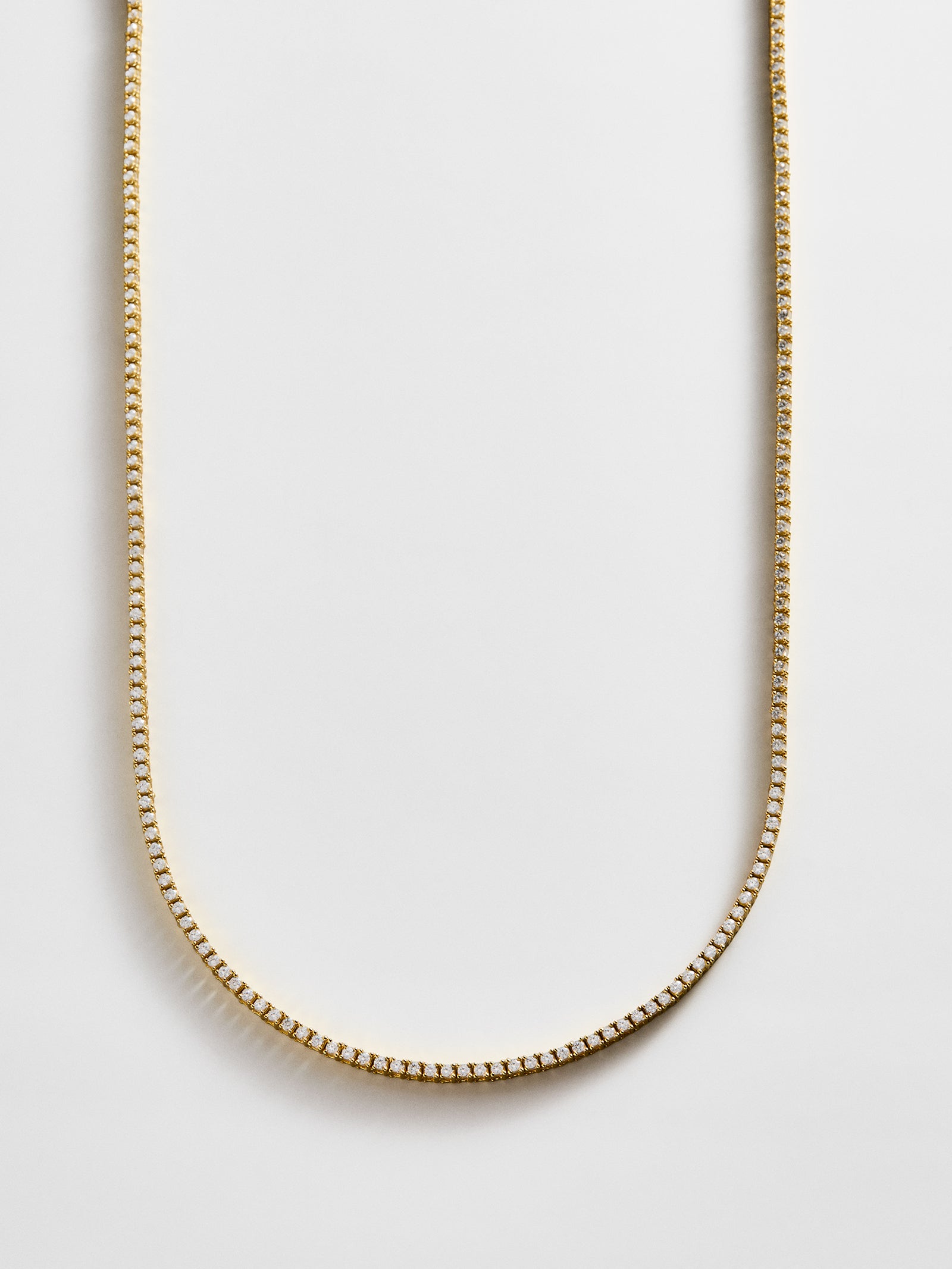 Billie Gold Tennis Necklace - Gold Plated Brass – Cubic zirconia
