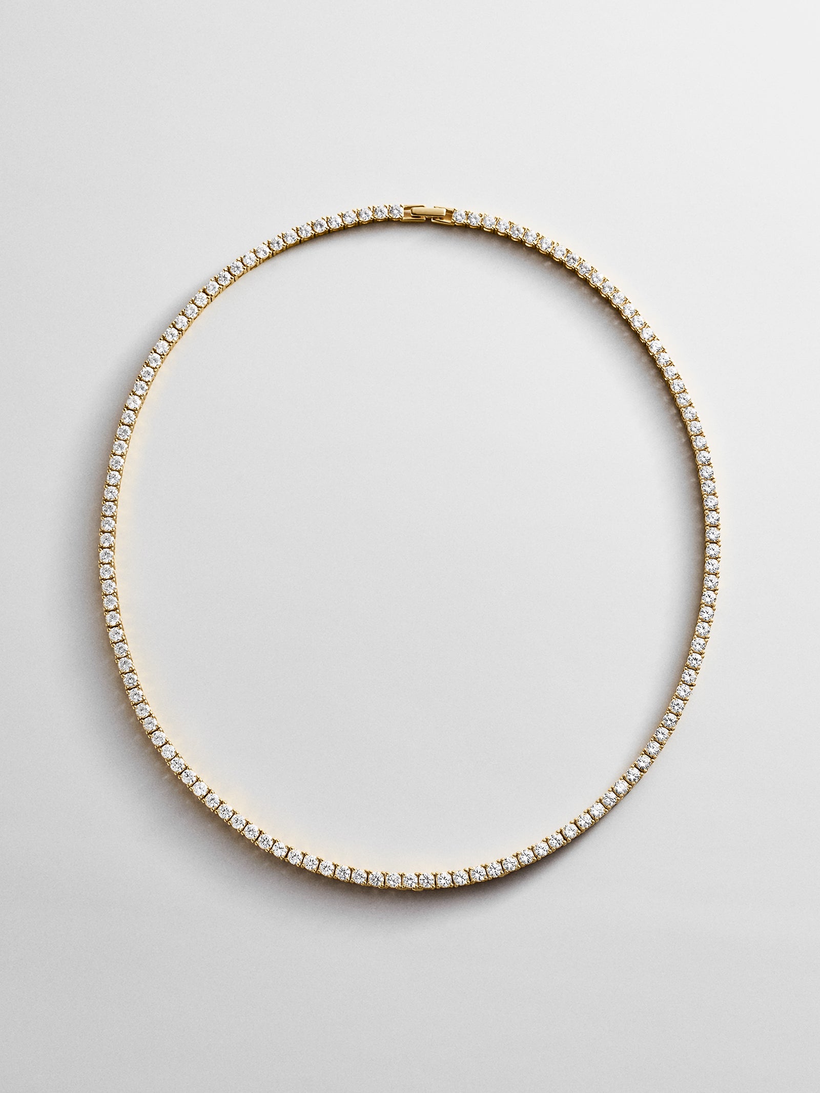 minami jewelry O-020 silver(見た目はgoldです) Billie Gold Tennis Necklace - Gold Plated Brass – Cubic zirconia