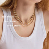 Billie 18K Gold Tennis Necklace - 18K Gold Plated Sterling Silver