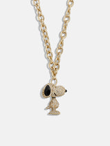 BaubleBar Peanuts Snoopy Pendant Necklace - Gold/Pavé - 
    Statement pendant on a gold chain 
  
