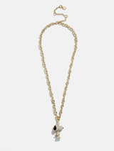 BaubleBar Peanuts Snoopy Pendant Necklace - Gold/Pavé - 
    Statement pendant on a gold chain 
  
