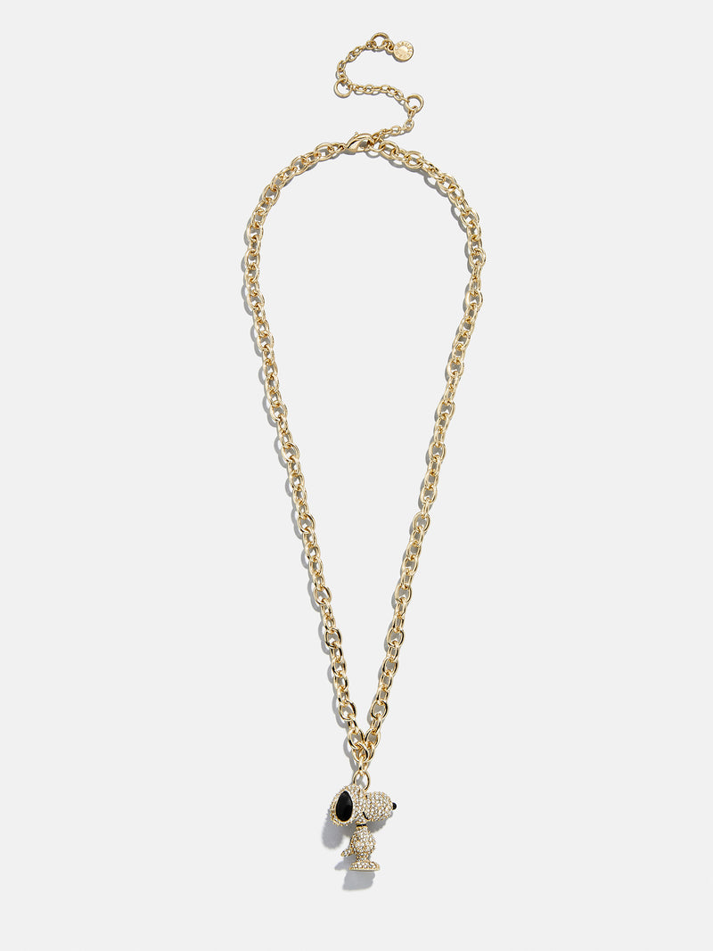 BaubleBar Peanuts Snoopy Pendant Necklace - Gold/Pavé - 
    Statement pendant on a gold chain 
  
