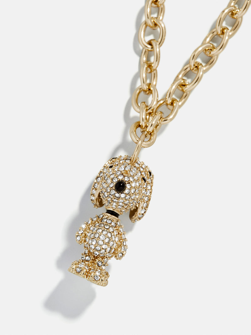 BaubleBar Peanuts Snoopy Pendant Necklace - Gold/Pavé - 
    Statement pendant on a gold chain 
  
