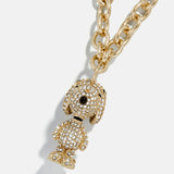 Peanuts Snoopy Pendant Necklace - Gold/Pavé