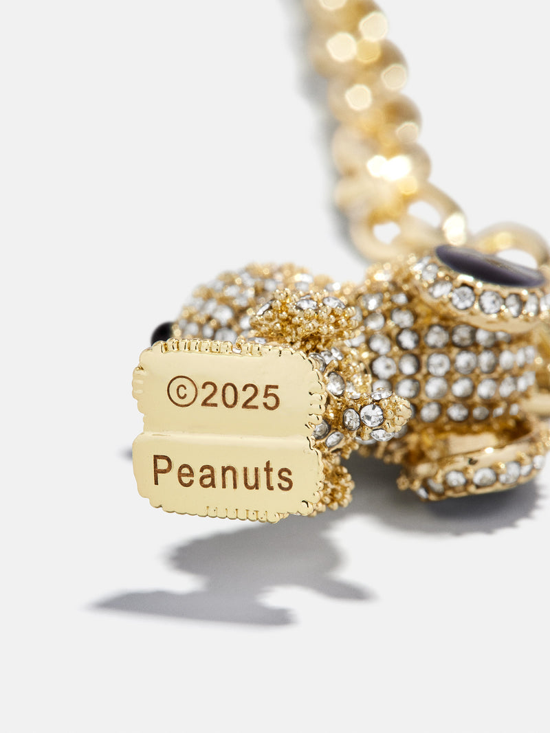 BaubleBar Peanuts Snoopy Pendant Necklace - Gold/Pavé - 
    Statement pendant on a gold chain 
  
