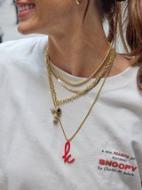 BaubleBar Peanuts Snoopy Pendant Necklace - Gold/Pavé - 
    Statement pendant on a gold chain 
  
