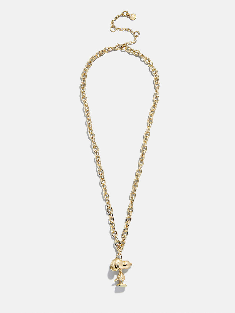BaubleBar Peanuts Snoopy Pendant Necklace - Gold - 
    Statement pendant on a gold chain 
  
