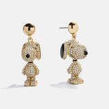 Peanuts Snoopy Statement Earrings - Gold/Pavé