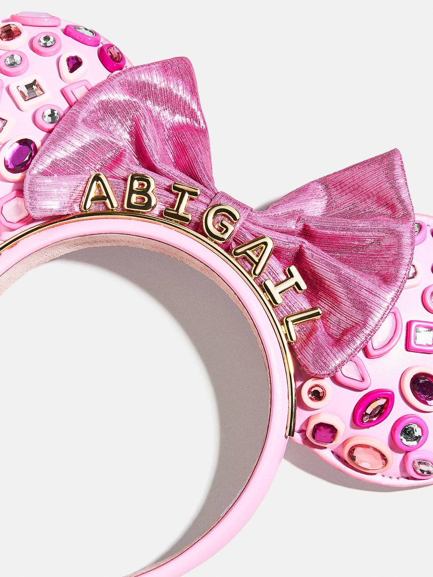 Disney Minnie Mouse Hot Pink Crystal Custom Ears Headband - Minnie Mouse Hot Pink Crystal Custom Ears