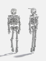 BaubleBar Drop Dead Hottie Earrings - Silver - 
    Statement skeleton Halloween earrings 
  
