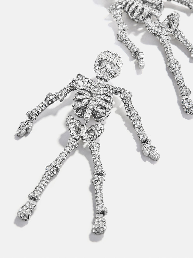 BaubleBar Drop Dead Hottie Earrings - Silver - 
    Statement skeleton Halloween earrings 
  
