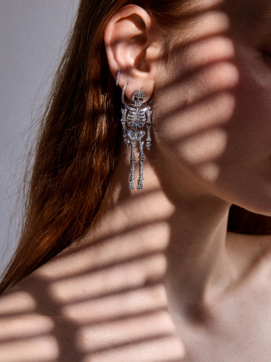 Drop Dead Hottie Earrings - Silver