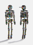 Crystal Creepers Spider Earrings - Black Spider