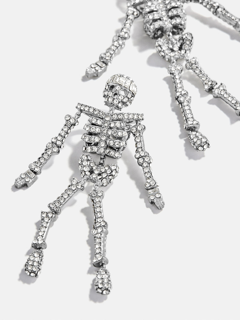 BaubleBar Drop Dead Hottie Earrings - Mini Silver - 
    Skeleton Halloween earrings 
  
