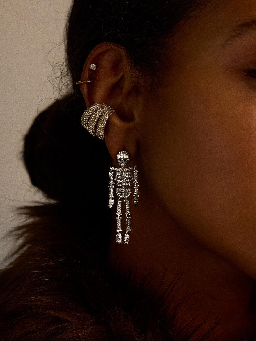 Drop Dead Hottie Earrings - Mini Silver