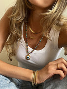Amaris Semi-Precious Evil Eye Necklace - Evil Eye