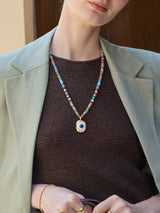 BaubleBar Amaris Semi-Precious Evil Eye Necklace - Evil Eye - 
    Beaded necklace with evil eye charm
  

