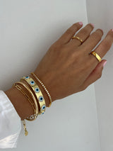 BaubleBar Eyes On Eyes Cuff Bracelet - Gold/Blue - 
    Evil eye bracelet
  
