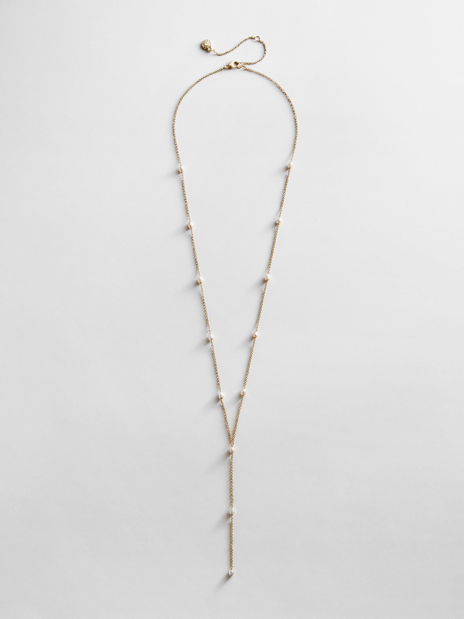 Juliet Pearl Lariat Necklace - Gold/Pearl
