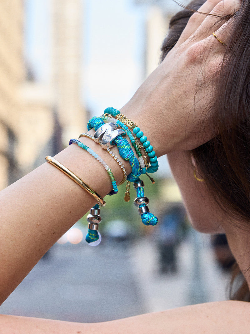 BaubleBar Blue Raspberry - 
    Gold initial waterproof paracord bracelet
  
