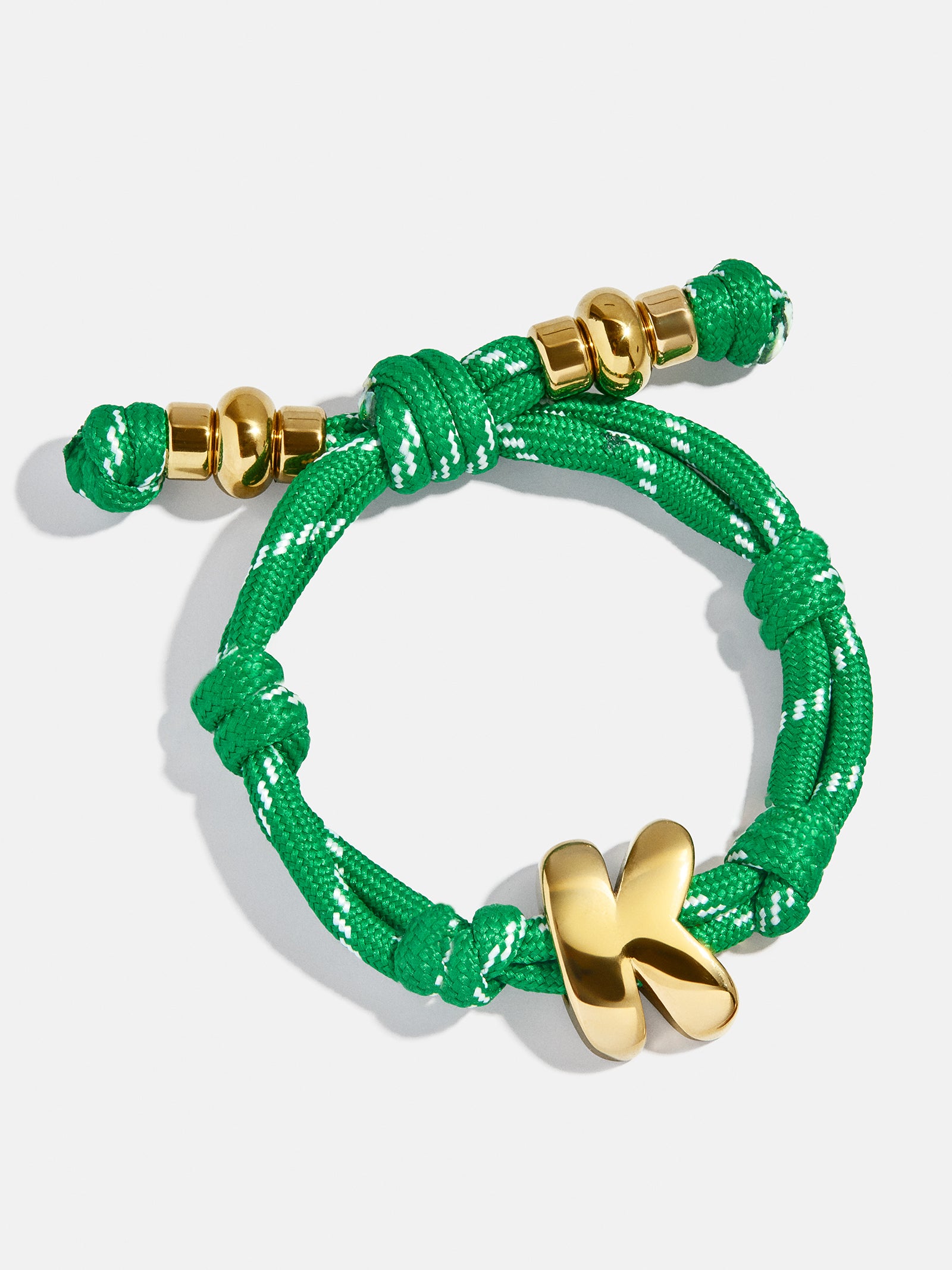 Dive In Initial Bracelet - Green Apple Cord