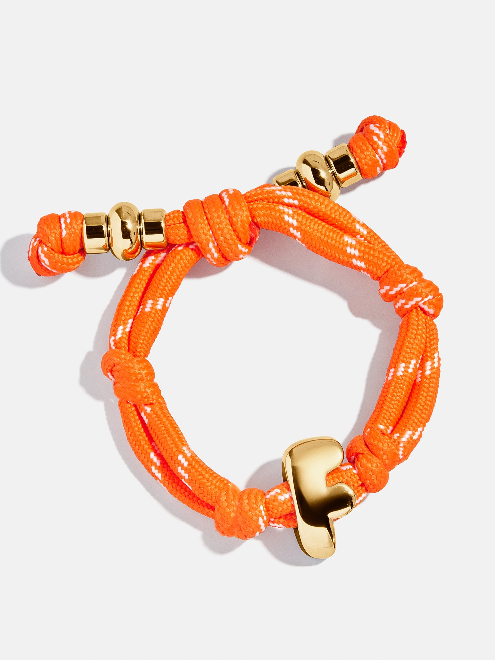 Dive In Initial Bracelet - Orange Tangerine Cord