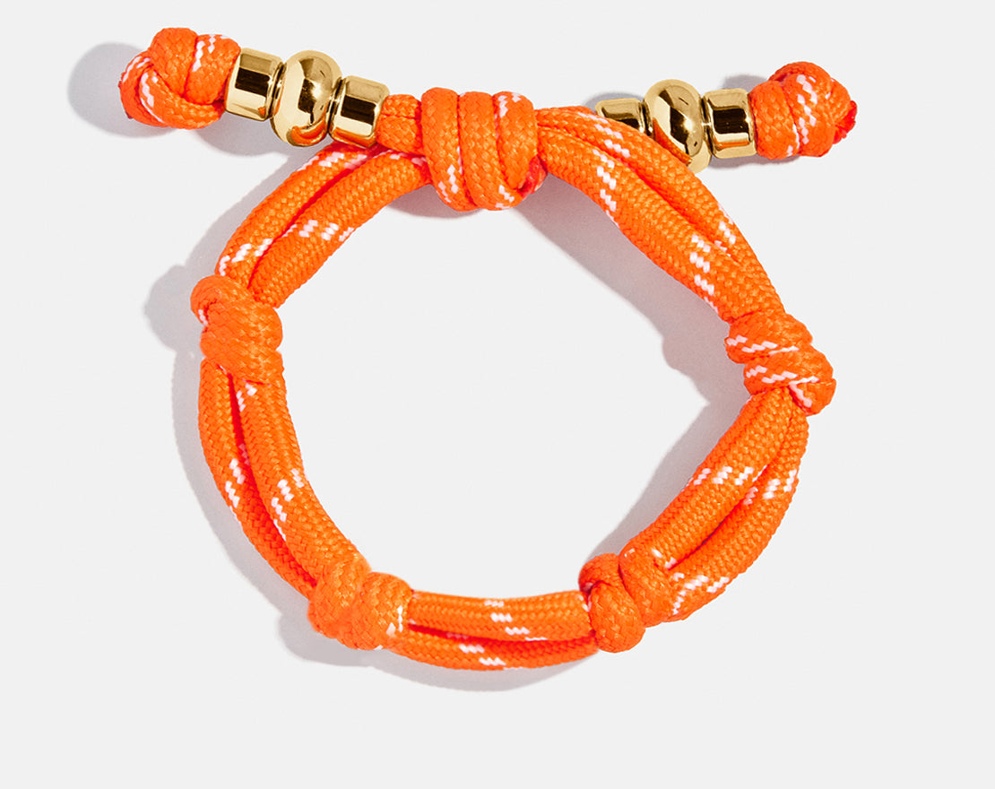 Knotty Varsity Number Custom Bracelet - Tangerine Single Digit