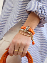 BaubleBar Orange Tangerine - 
    Gold initial waterproof paracord bracelet
  
