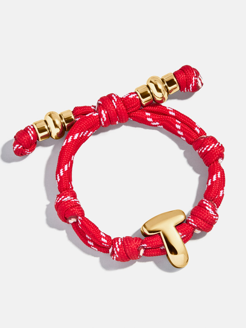 BaubleBar Red Cherry - 
    Gold initial waterproof paracord bracelet
  
