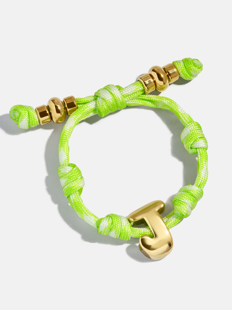 BaubleBar Green Lime - 
    Gold initial waterproof paracord bracelet
  
