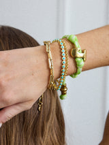 BaubleBar Green Lime - 
    Gold initial waterproof paracord bracelet
  
