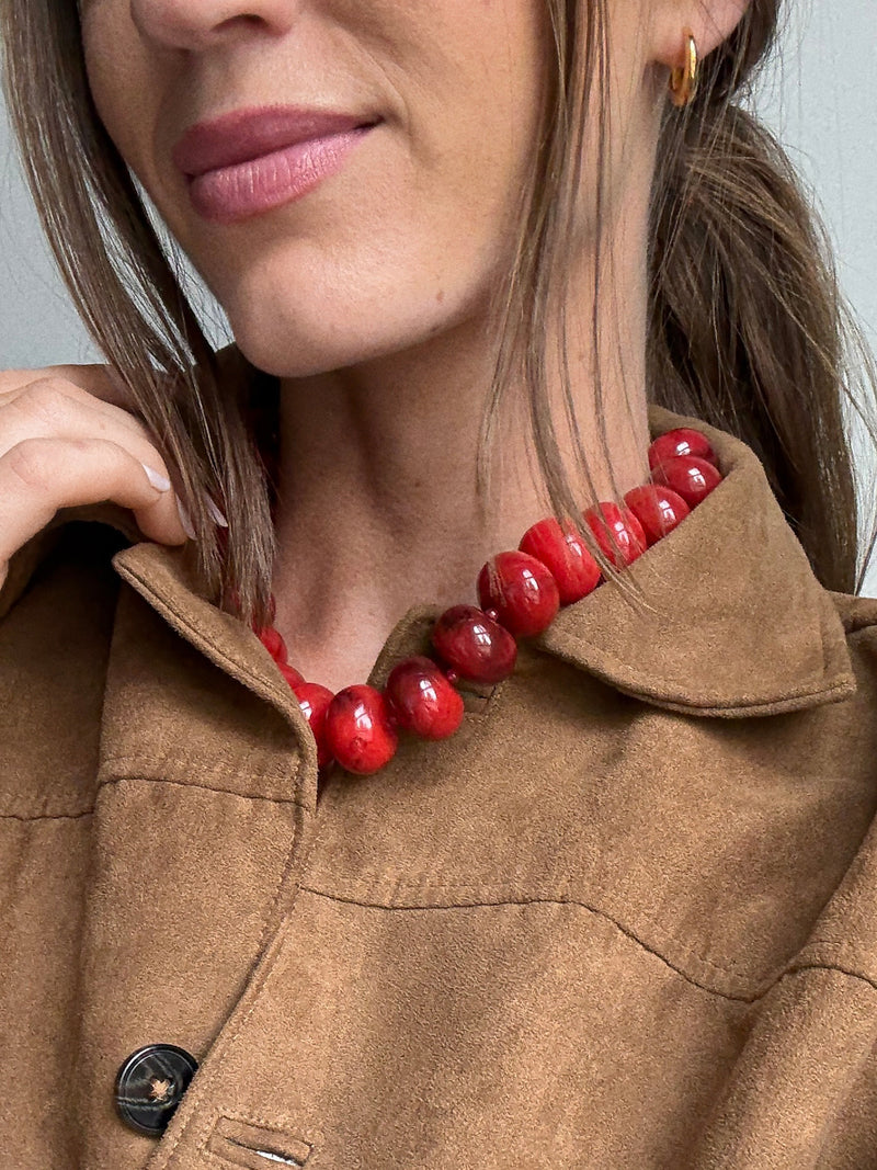 BaubleBar Joan Semi-Precious Necklace - Red Jasper - 
    Red jasper chunky bead necklace
  
