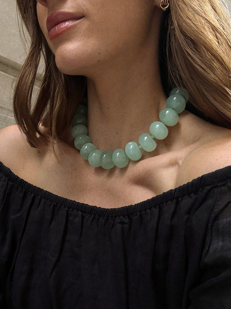 BaubleBar Joan Semi-Precious Necklace - Green Jade - 
    Green jade chunky bead necklace
  
