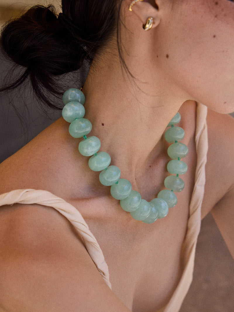BaubleBar Joan Semi-Precious Necklace - Green Jade - 
    Green jade chunky bead necklace
  
