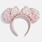 Disney Minnie Mouse Pink & Silver Crystal Pavé Custom Ears Headband - Pink & Silver Crystal Pavé Custom Ears