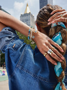 Evil Eye Charm Bracelet - Gold/Blue