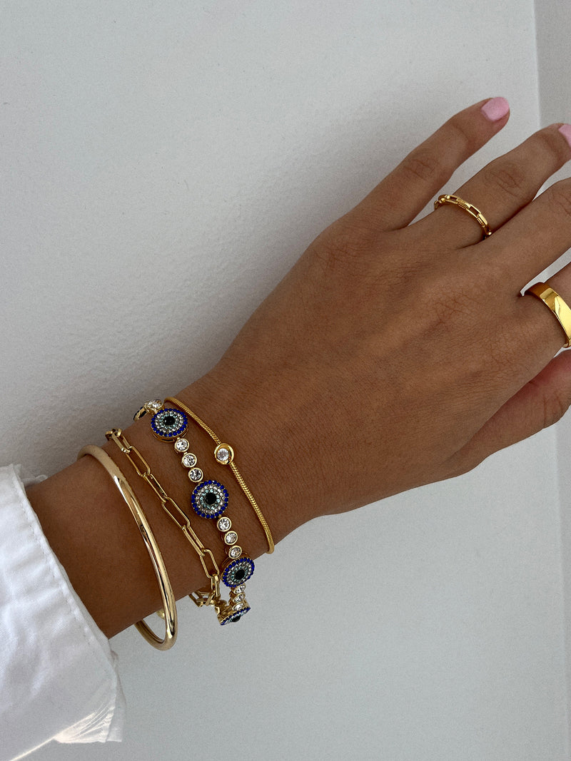 BaubleBar Amalie Evil Eye On Repeat Tennis Bracelet - On Repeat Evil Eye - 
    Tennis chain with evil eye
  
