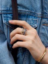 BaubleBar Evil Eye Ring Set - Gold/Blue - 
    Set of four gold rings 
  
