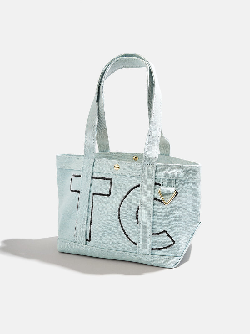 BaubleBar Jet Black - 
    Personalized canvas tote bag with custom embroidered initials 
  
