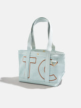 BaubleBar Chocolate Brown - 
    Personalized canvas tote bag with custom embroidered initials 
  
