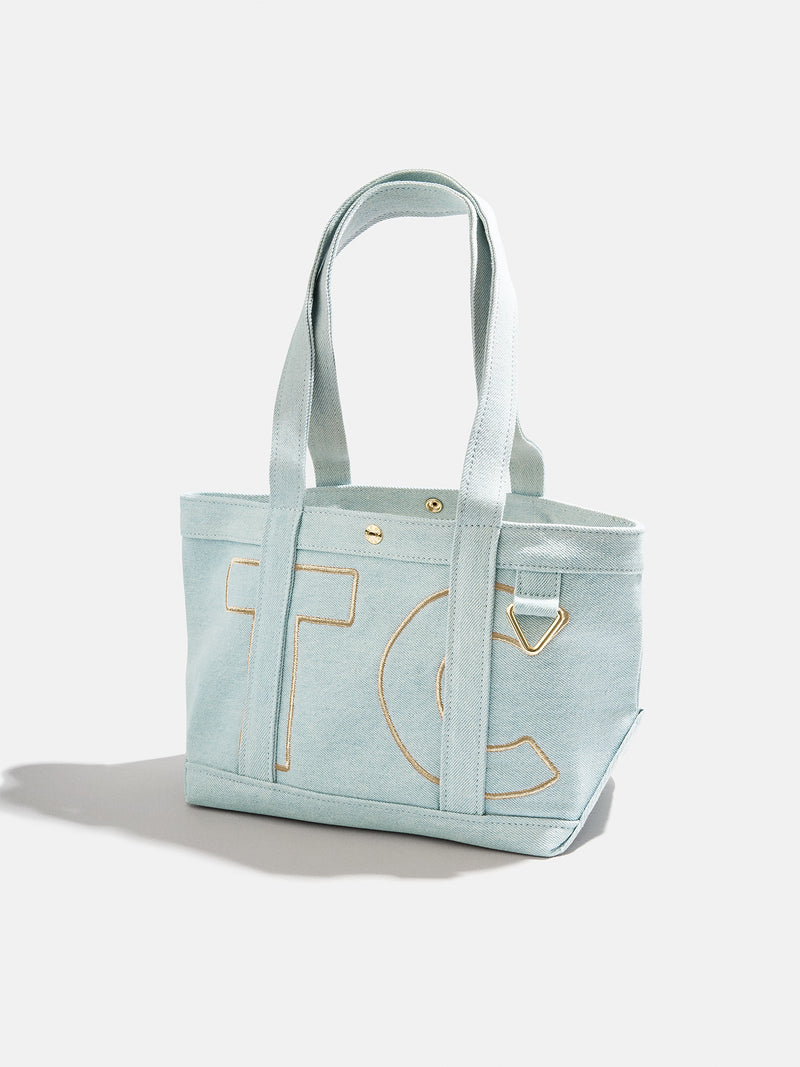 BaubleBar Desert Tan - 
    Personalized canvas tote bag with custom embroidered initials 
  
