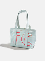 BaubleBar Cherry Red - 
    Personalized canvas tote bag with custom embroidered initials 
  
