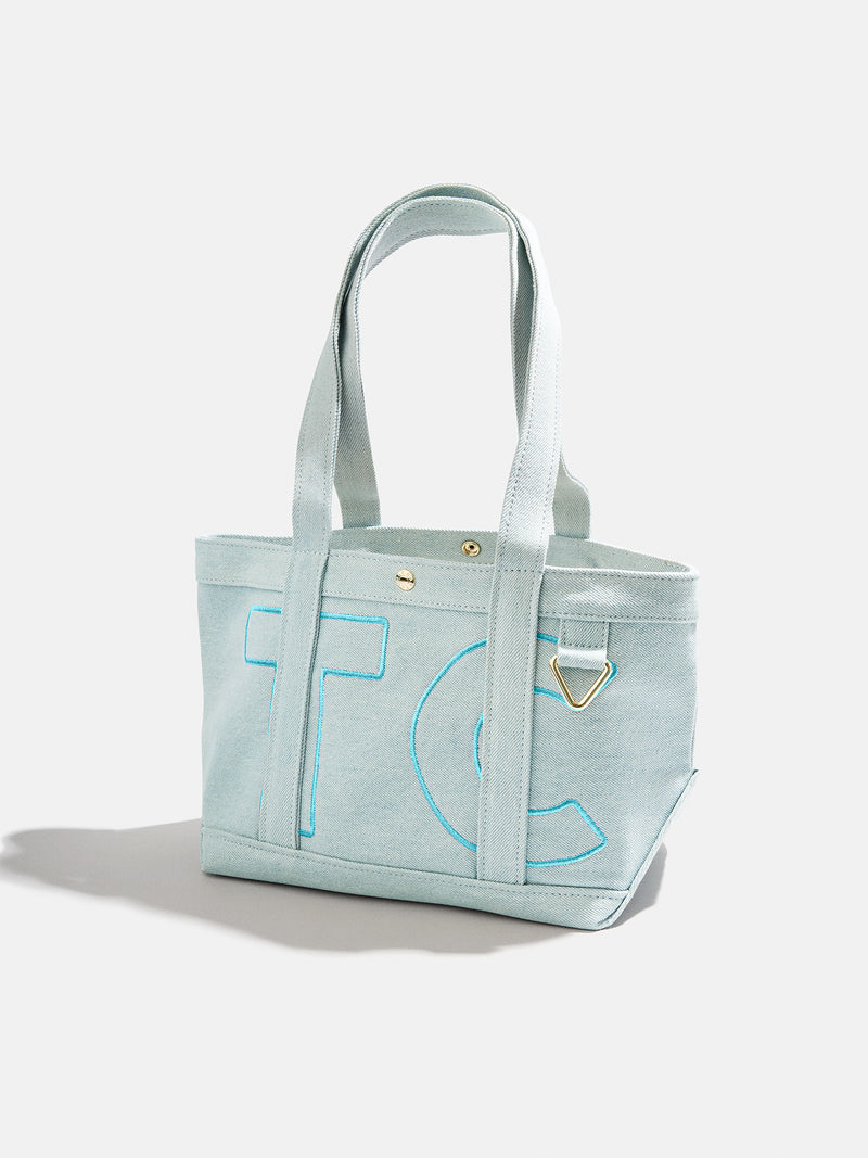 BaubleBar Turquoise - 
    Personalized canvas tote bag with custom embroidered initials 
  
