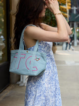 BaubleBar Cherry Red - 
    Personalized canvas tote bag with custom embroidered initials 
  
