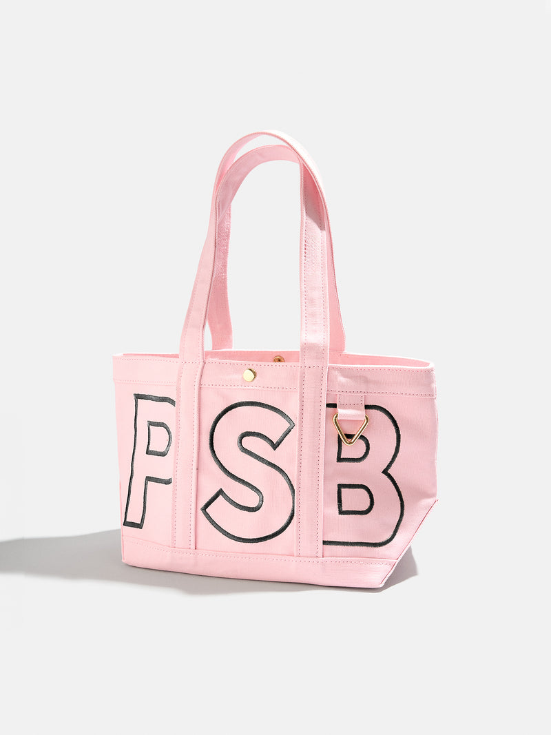 BaubleBar Jet Black - 
    Personalized canvas tote bag with custom embroidered initials 
  
